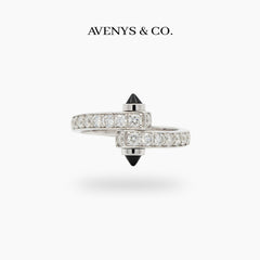 Spike Pave Ring with White Round Stone – on White Gold