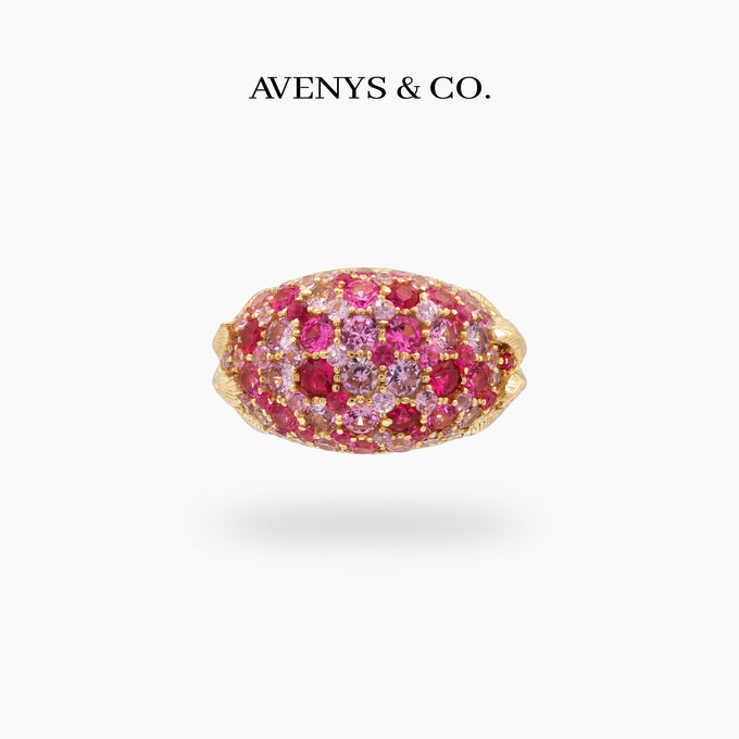 Candy Ring with Pink Round Stone – on Yellow Gold