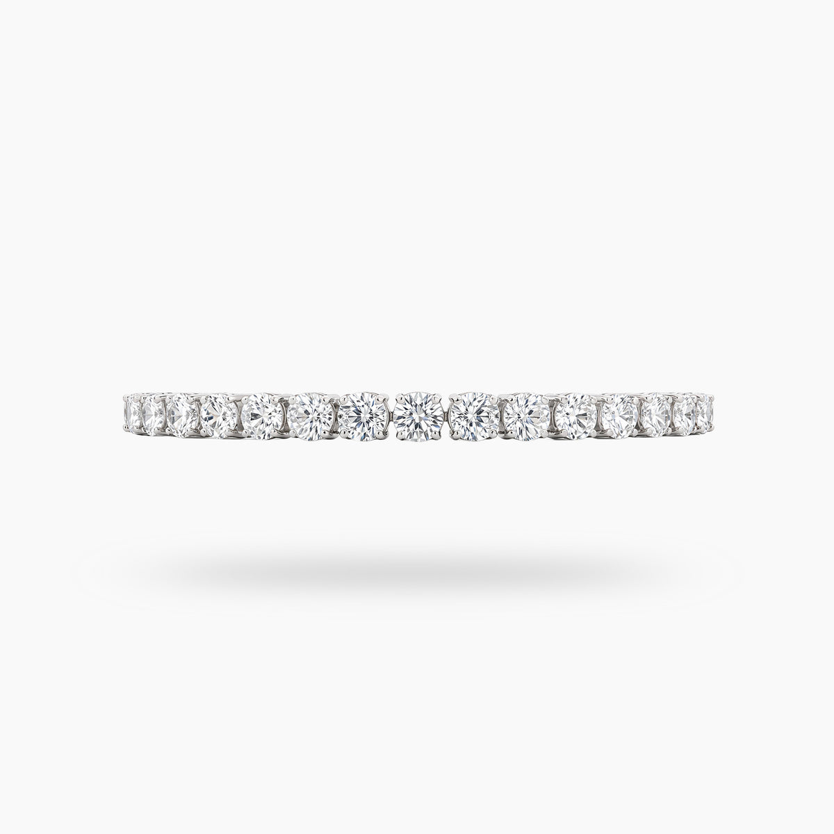 Bold Tennis Bracelet (4mm) with White Round Stone – on White Gold