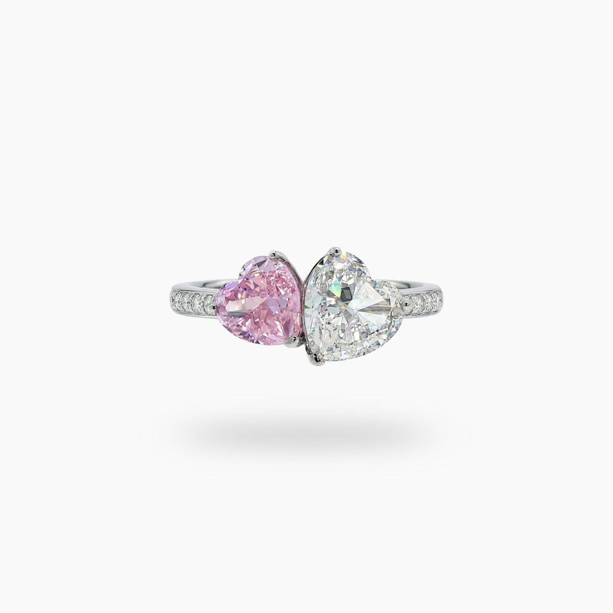 Love Et Toi with Pink Heart Stone – on White Gold