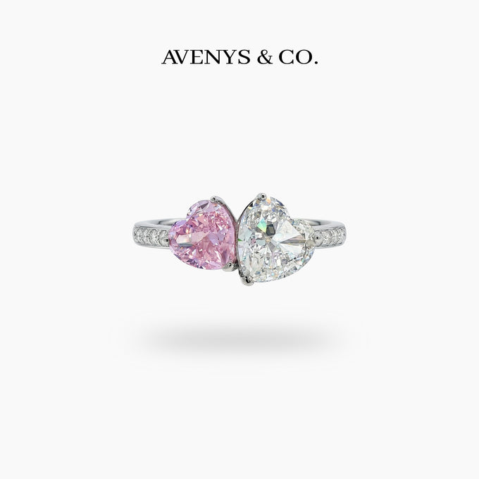 Love Et Toi with Pink Heart Stone – on White Gold