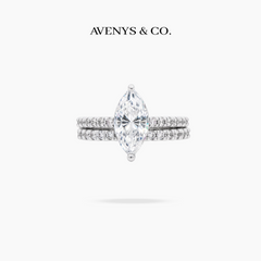 AV Dua™ Marquise Ring Set with White Marquise Stone – on White Gold