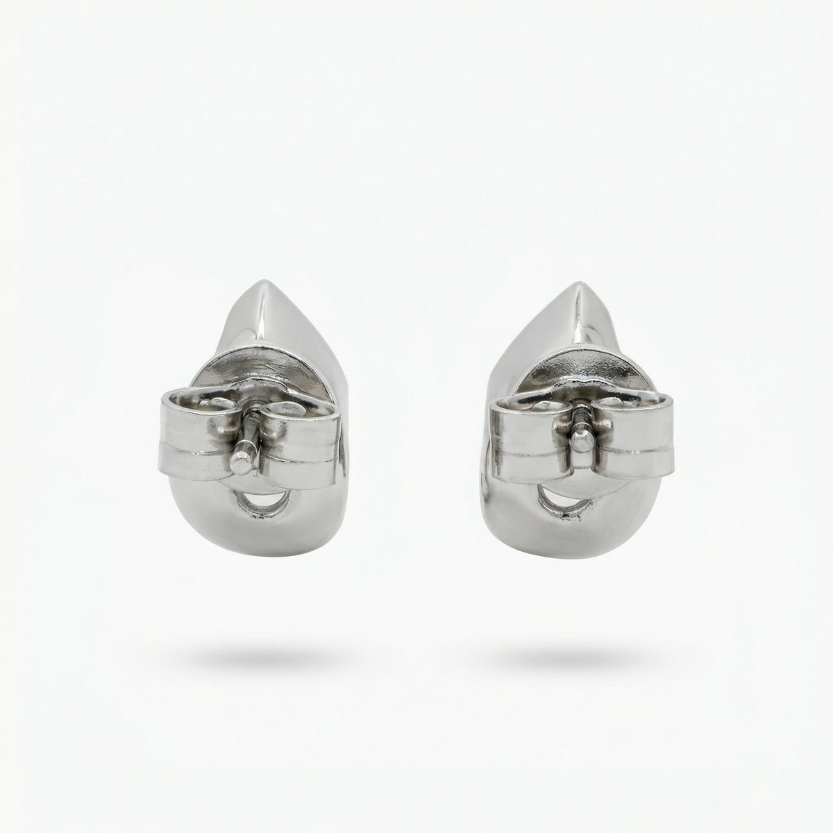 Duality Earrings with White Pear Stone – on White Gold