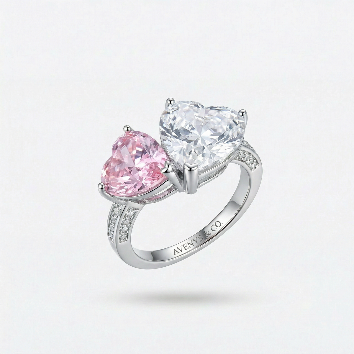Love Et Toi with Pink Heart Stone – on White Gold
