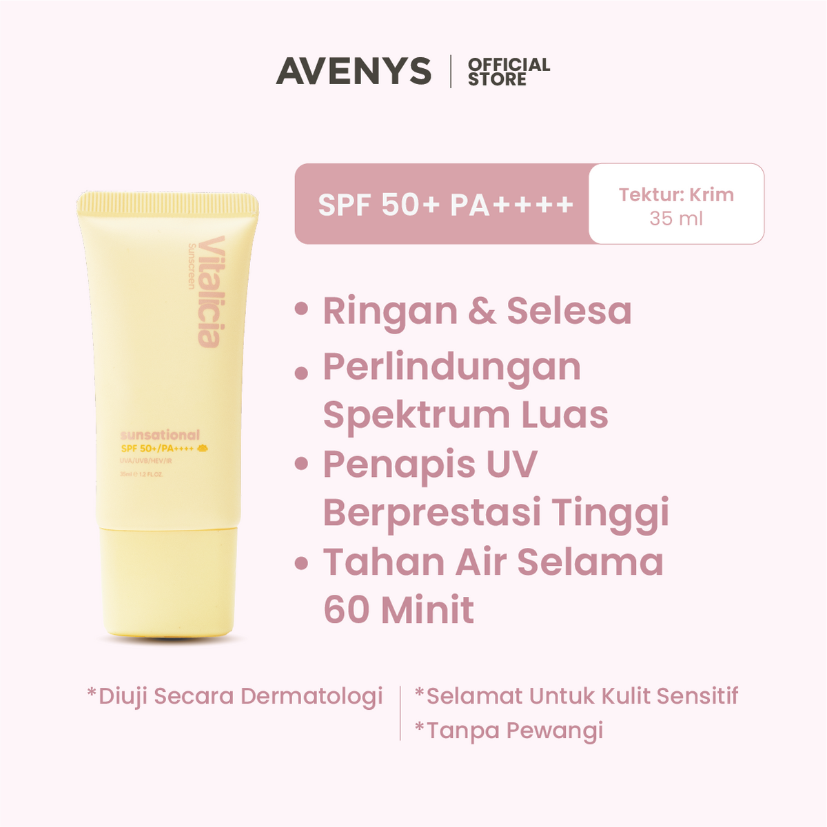 Vitalicia Sunscreen sunsational SPF 50+ PA ++++