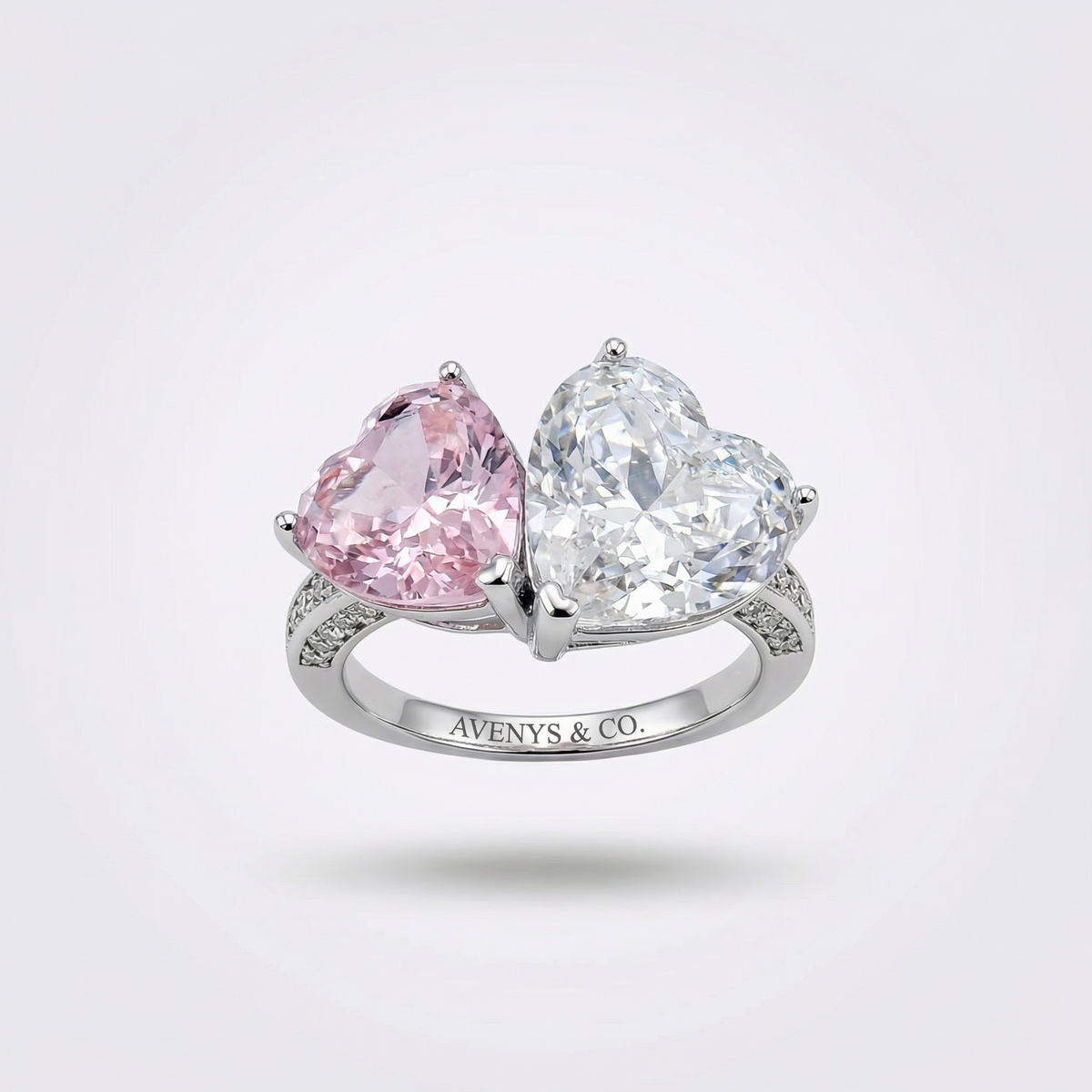 Love Et Toi with Pink Heart Stone – on White Gold