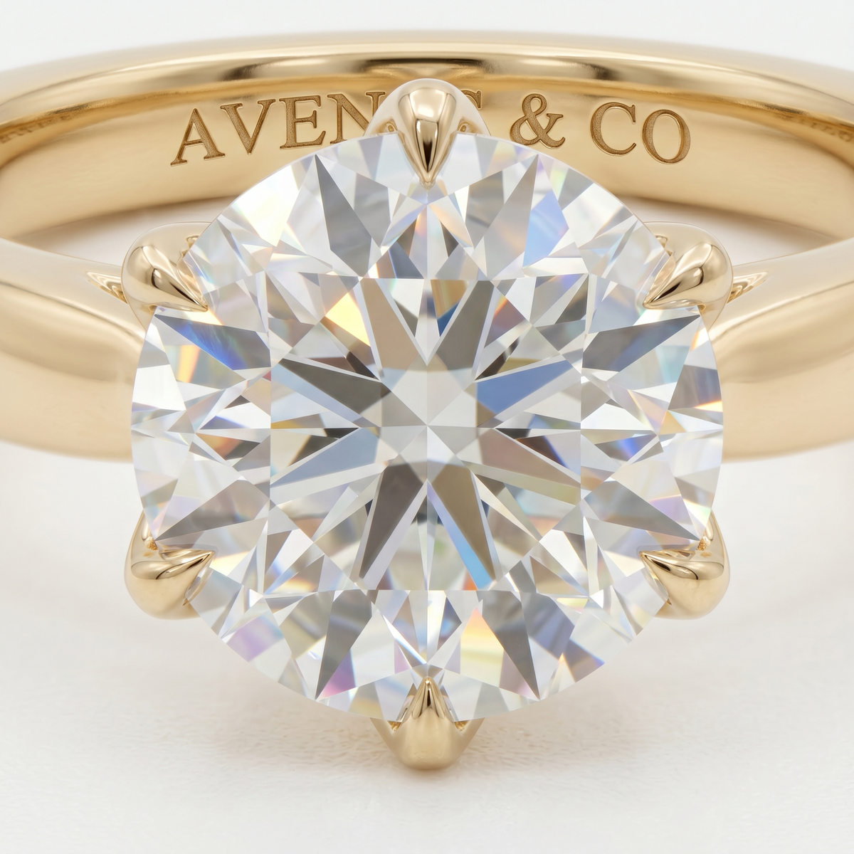 Avenys Reserve™ Floral Ring – 2.4ct Heart & Arrows Round Lab Grown IGI Certified Diamond in 18K White Gold