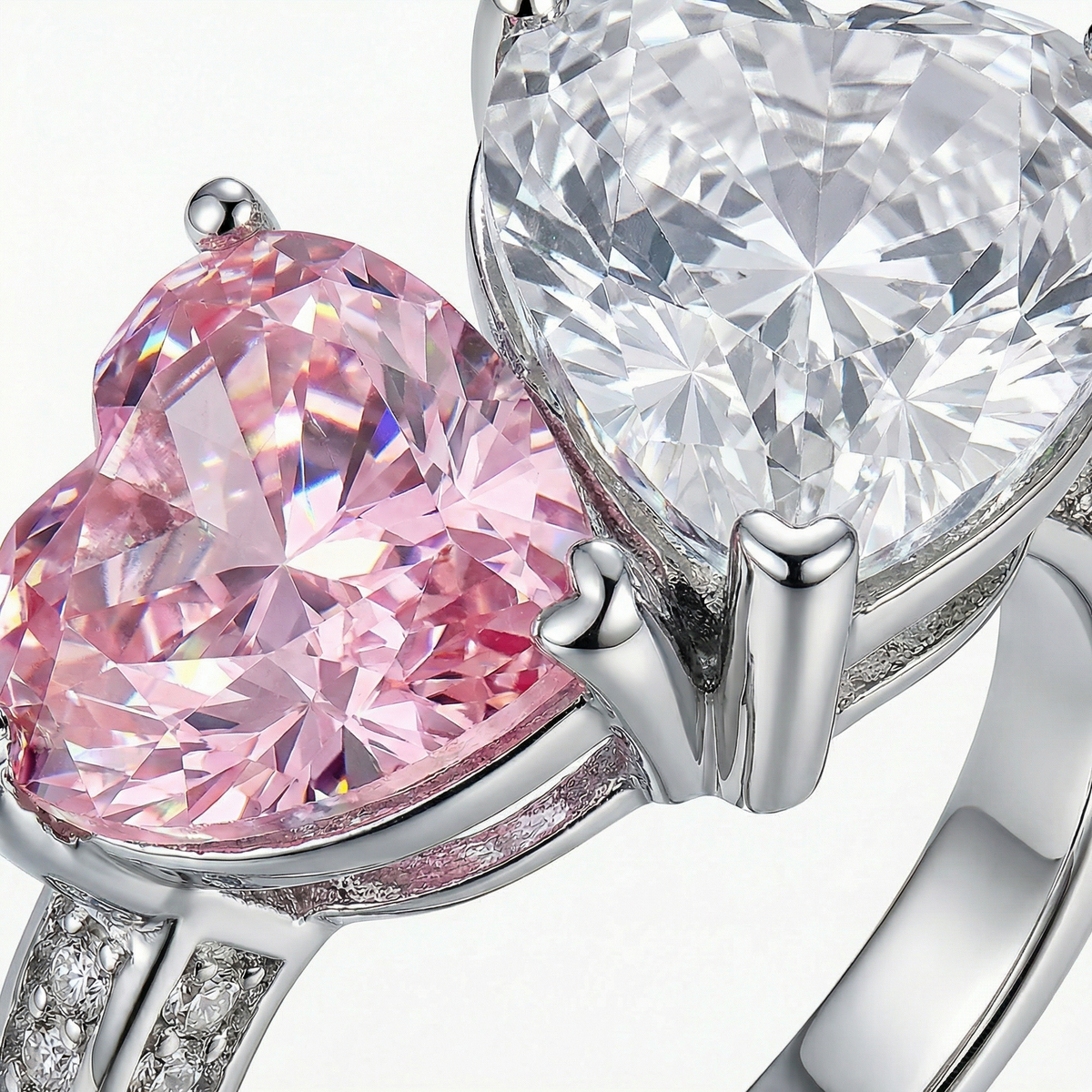 Love Et Toi with Pink Heart Stone – on White Gold