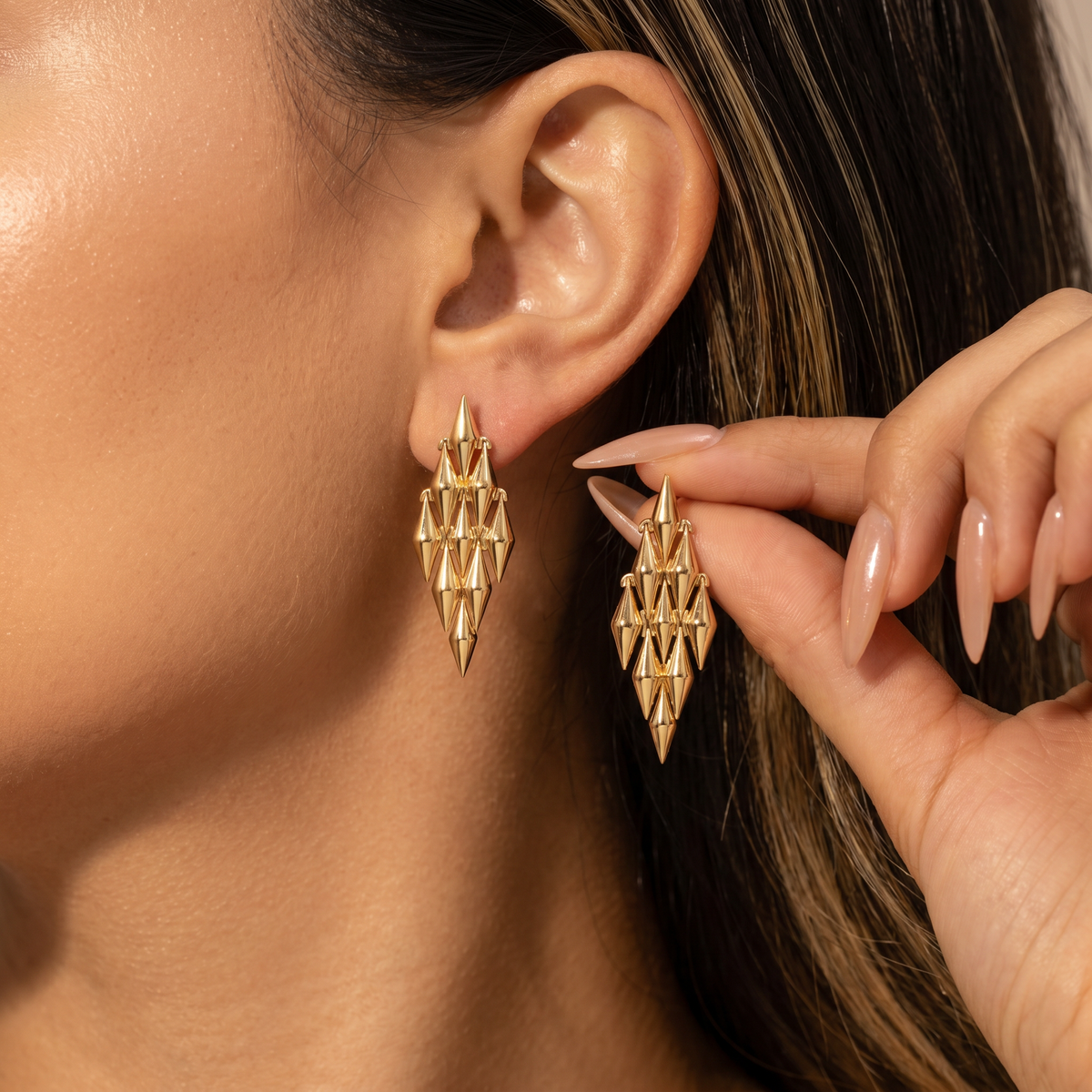 Timeless Drop Earrings – on Yellow Gold