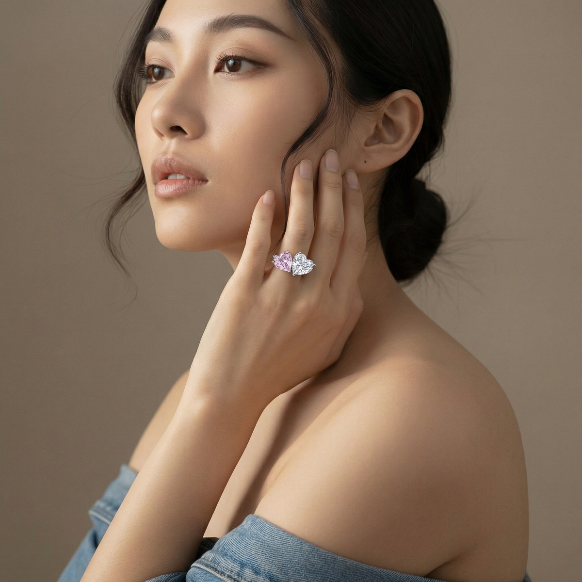 Love Et Toi with Pink Heart Stone – on White Gold