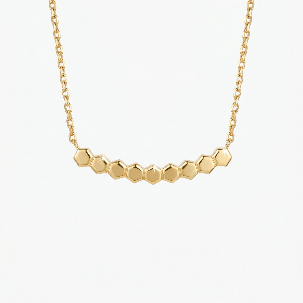 Yellow Gold Chain Necklace with Round Brilliant Diamonds