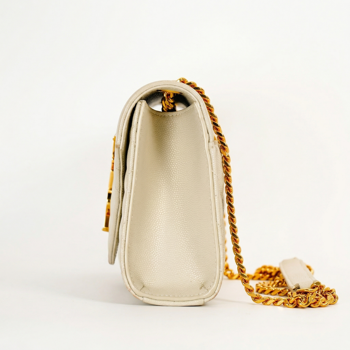 Saint Laurent Envelope Chain Wallet – Grain de Poudre Matelassé Leather