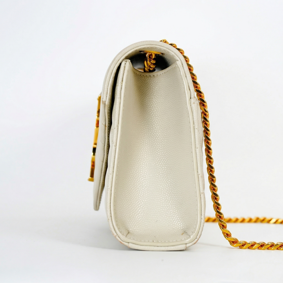 Saint Laurent Envelope Chain Wallet – Grain de Poudre Matelassé Leather