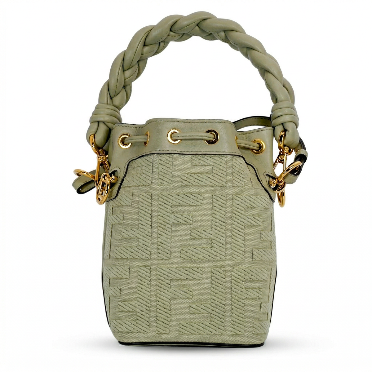 Fendi Mini Mon Tresor Bucket Bag – FF Canvas & Leather