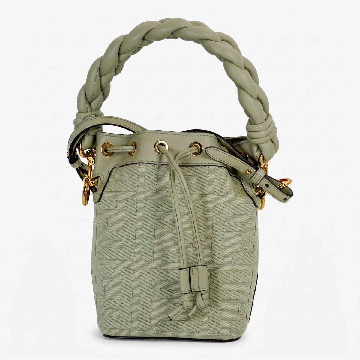 Fendi Mini Mon Tresor Bucket Bag – FF Canvas & Leather