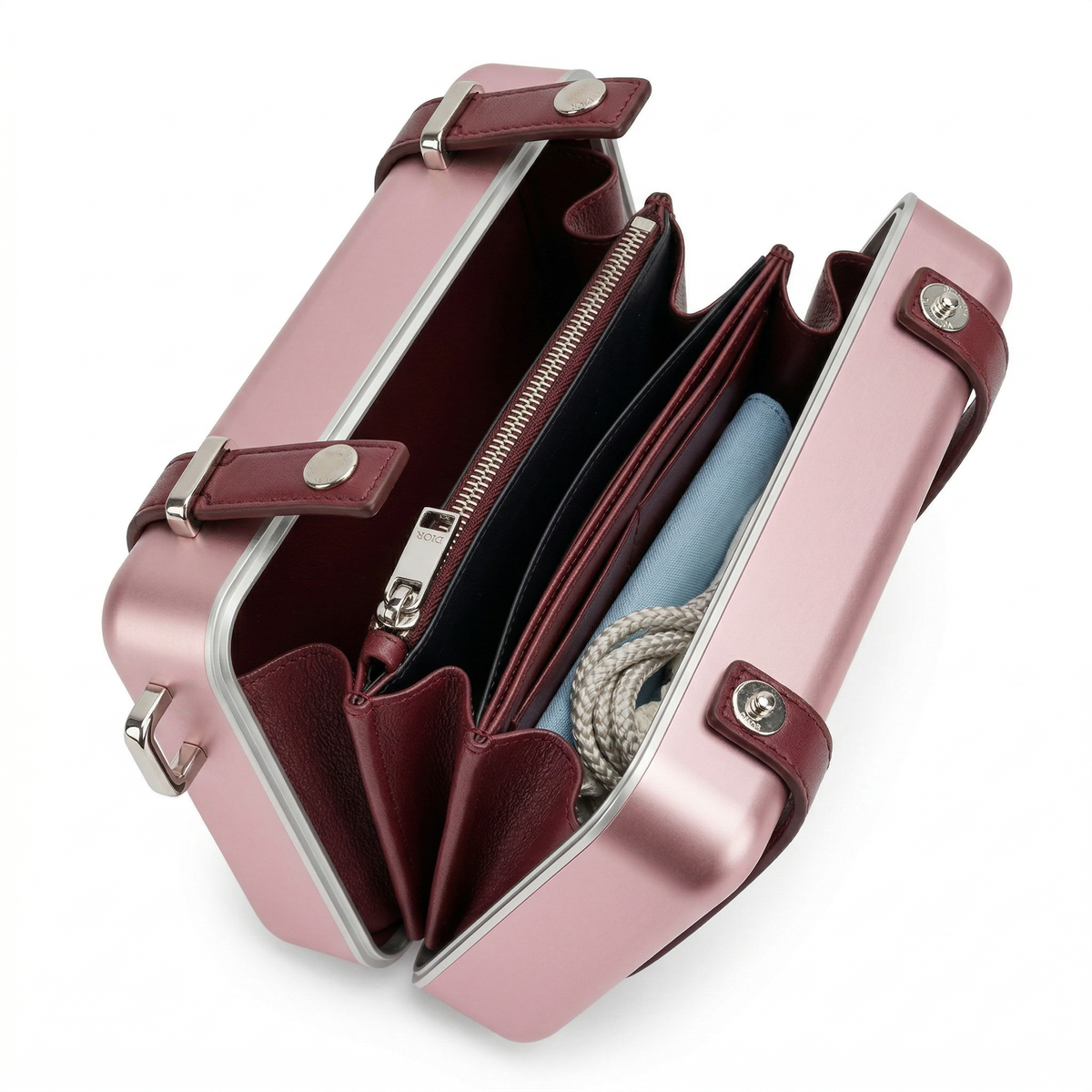 Dior × RIMOWA Pink Personal Clutch on Strap – Aluminum