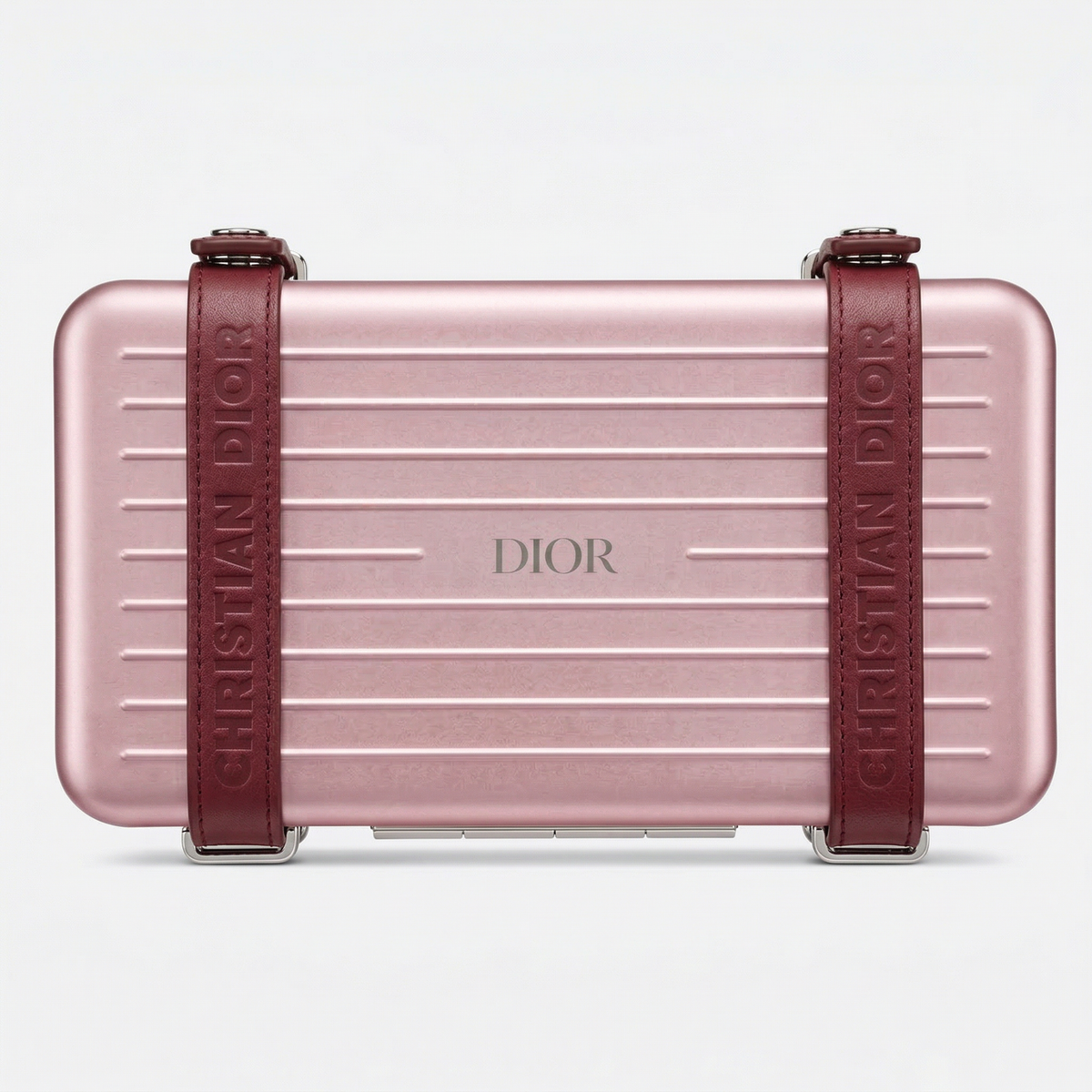 Dior × RIMOWA Pink Personal Clutch on Strap – Aluminum