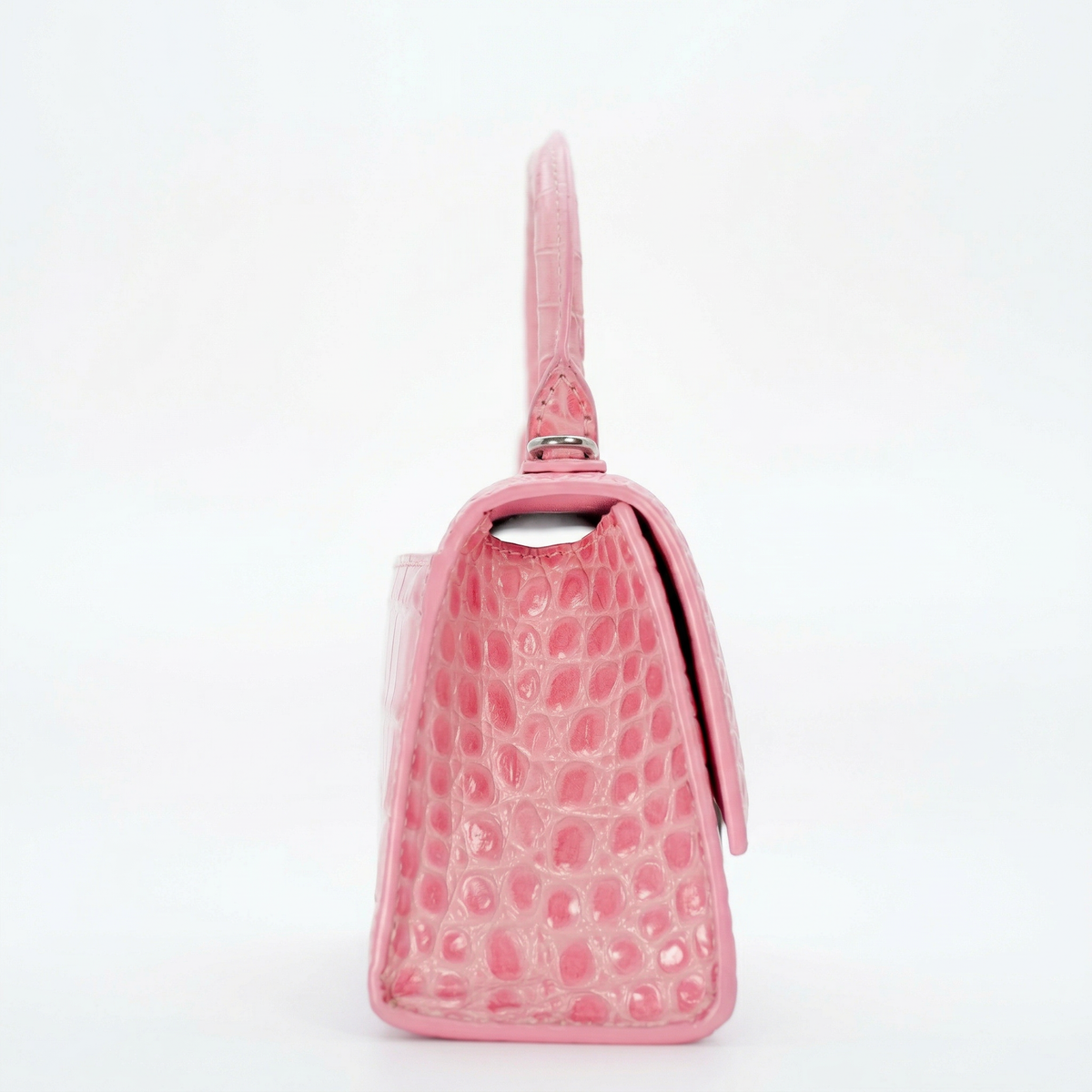 Balenciaga Hourglass Top Handle Bag – Croc-Embossed Calfskin