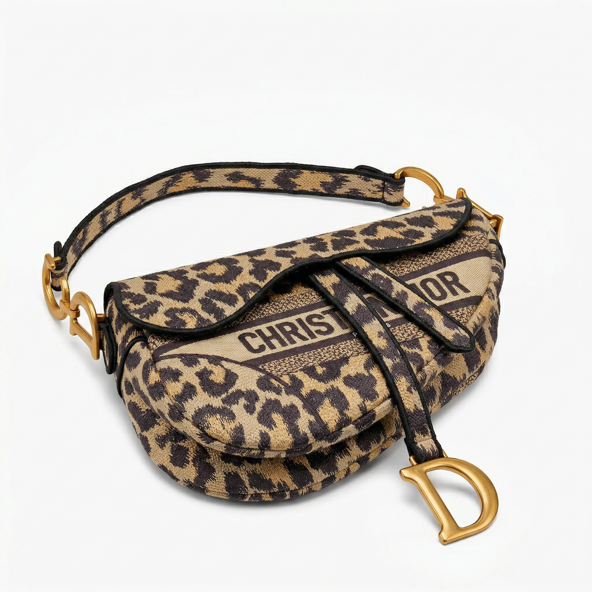 Dior Saddle Bag Medium – "Mizza" Leopard Embroidery