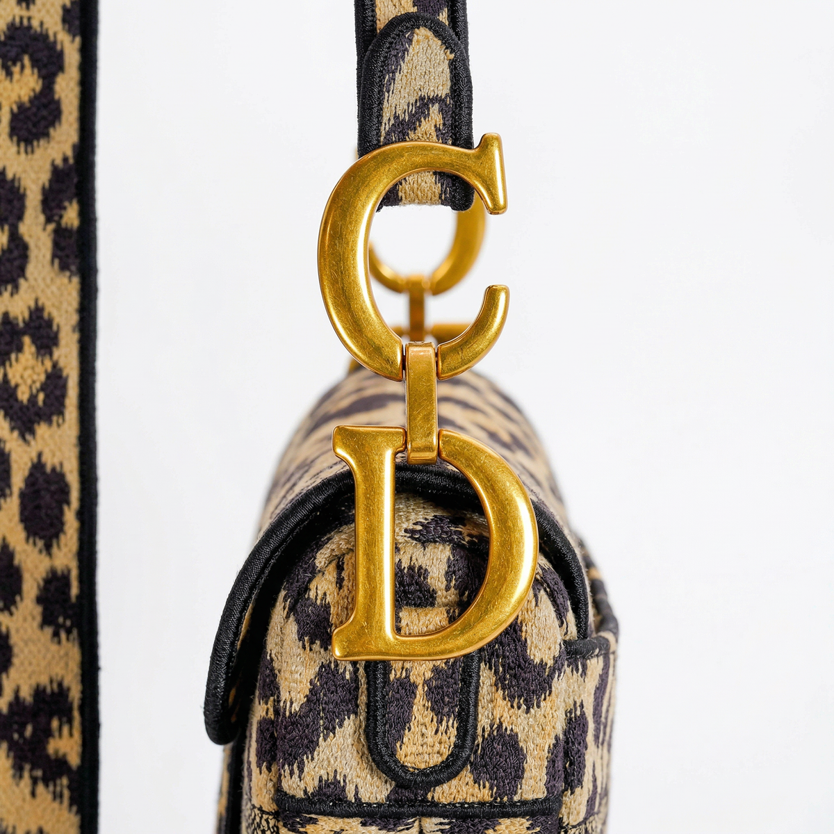 Dior Saddle Bag Medium – "Mizza" Leopard Embroidery