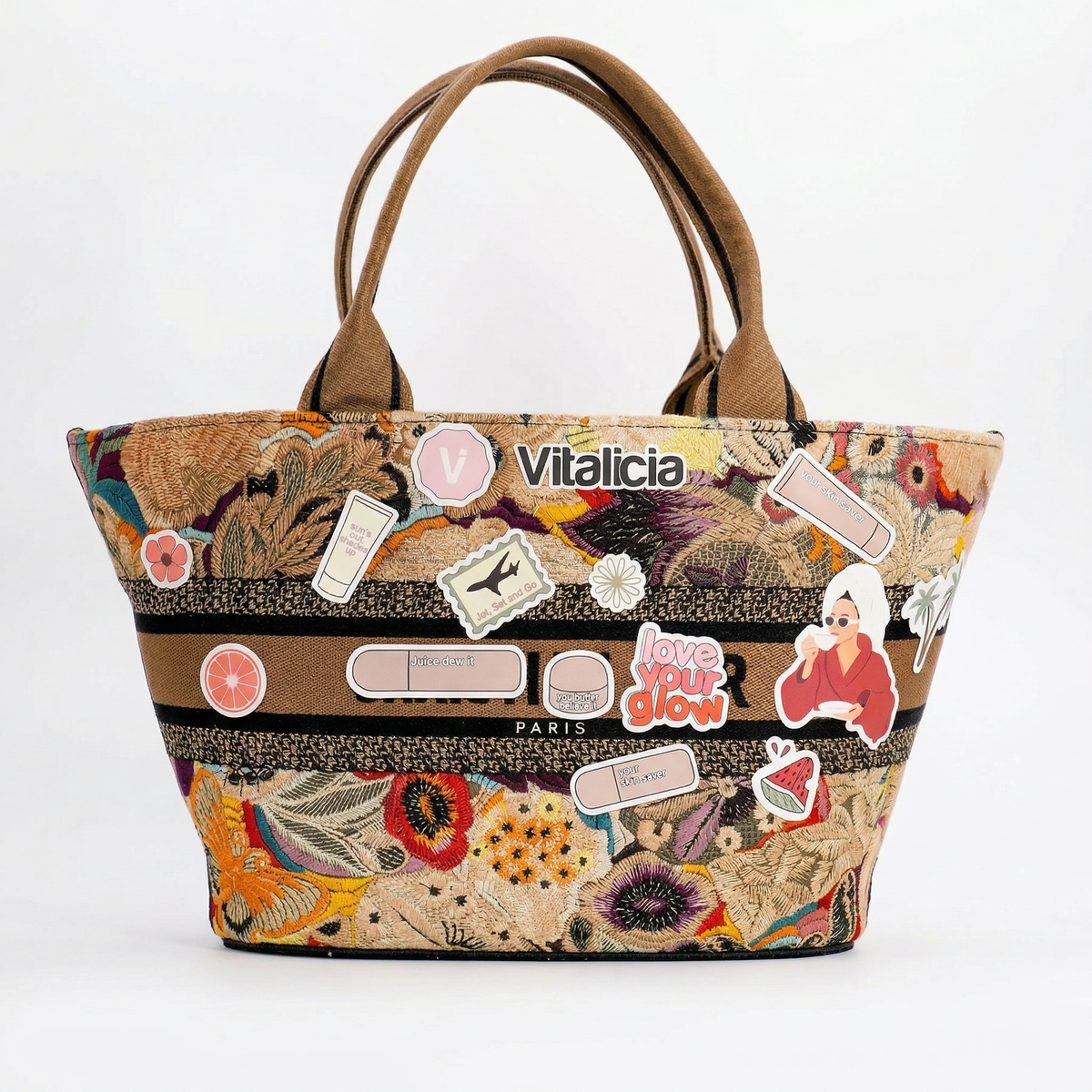Dior Book Tote Medium – "Petites Fleurs" Raffia Embroidery