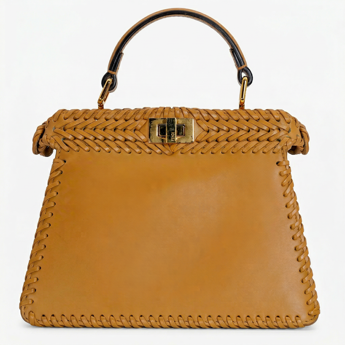 Fendi Peekaboo Iconic Mini Interlace – Hand-Woven Leather