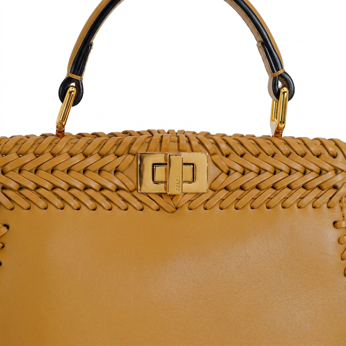 Fendi Peekaboo Iconic Mini Interlace – Hand-Woven Leather