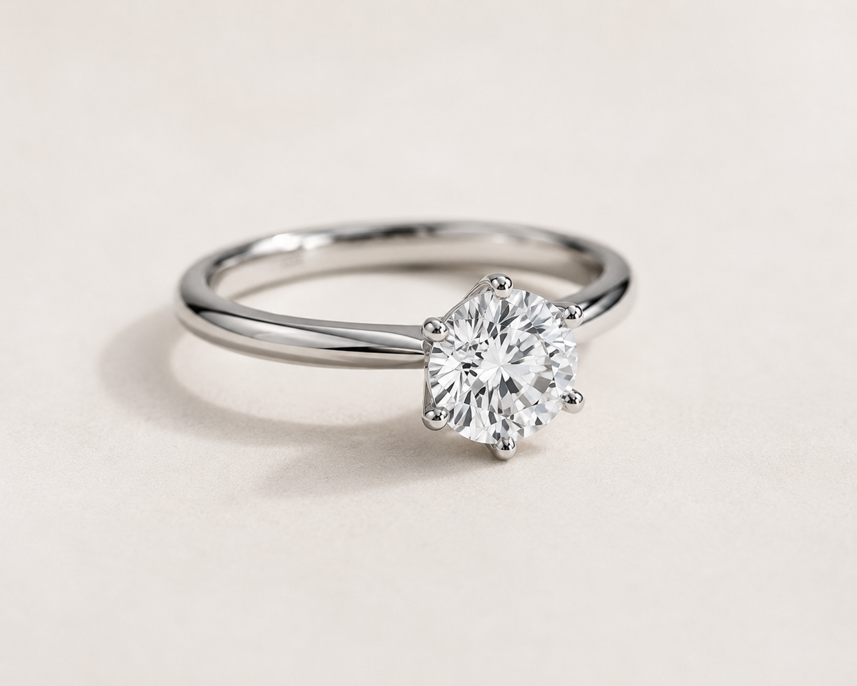 Avenys & Co. "Timeless" Setting - Round Brilliant Diamond