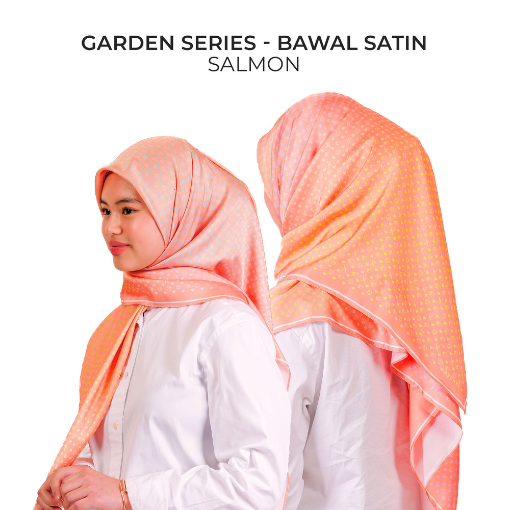 Monogram Garden Series - Salmon (Bawal Satin)