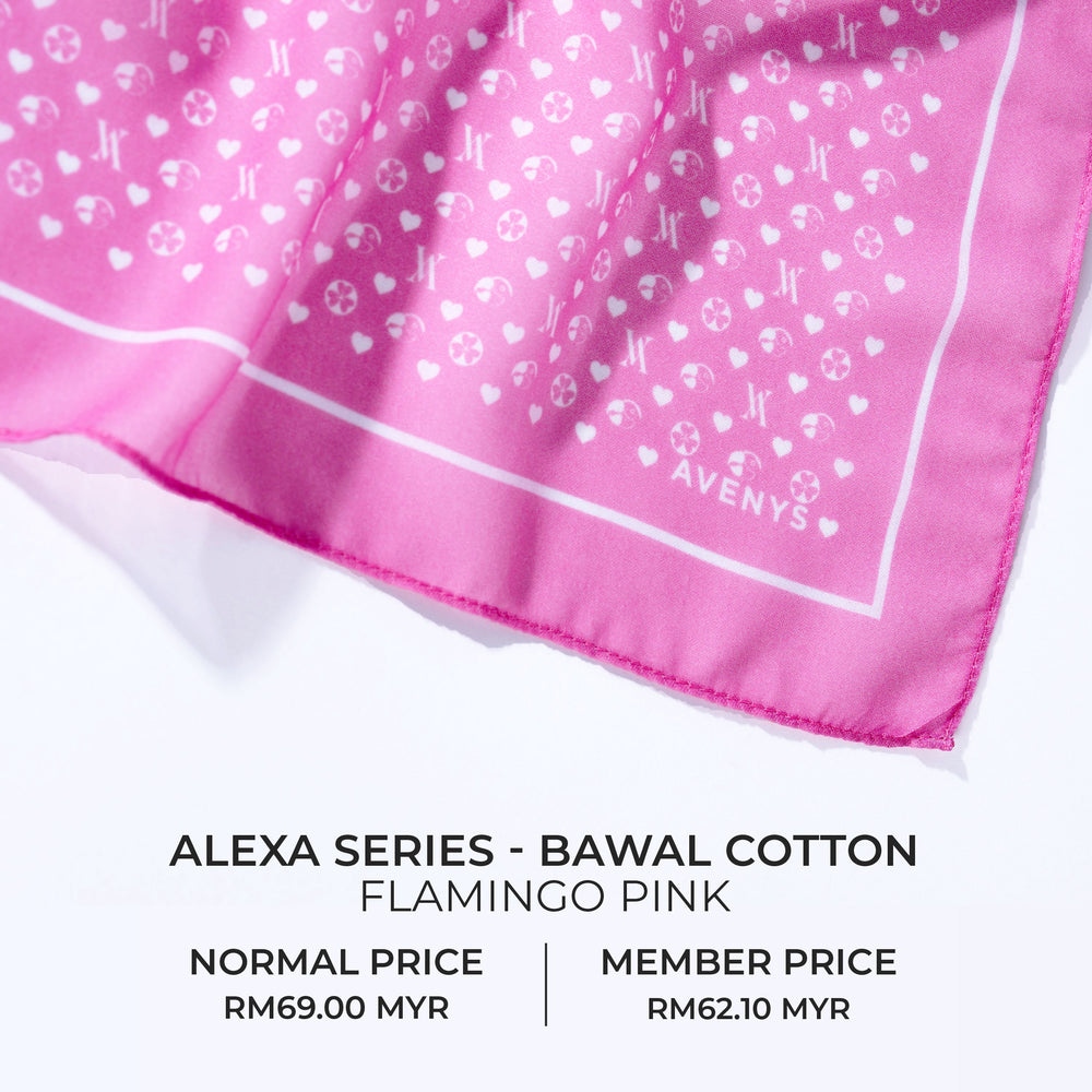 Monogram Alexa Series -  Flamingo Pink (Bawal Cotton)