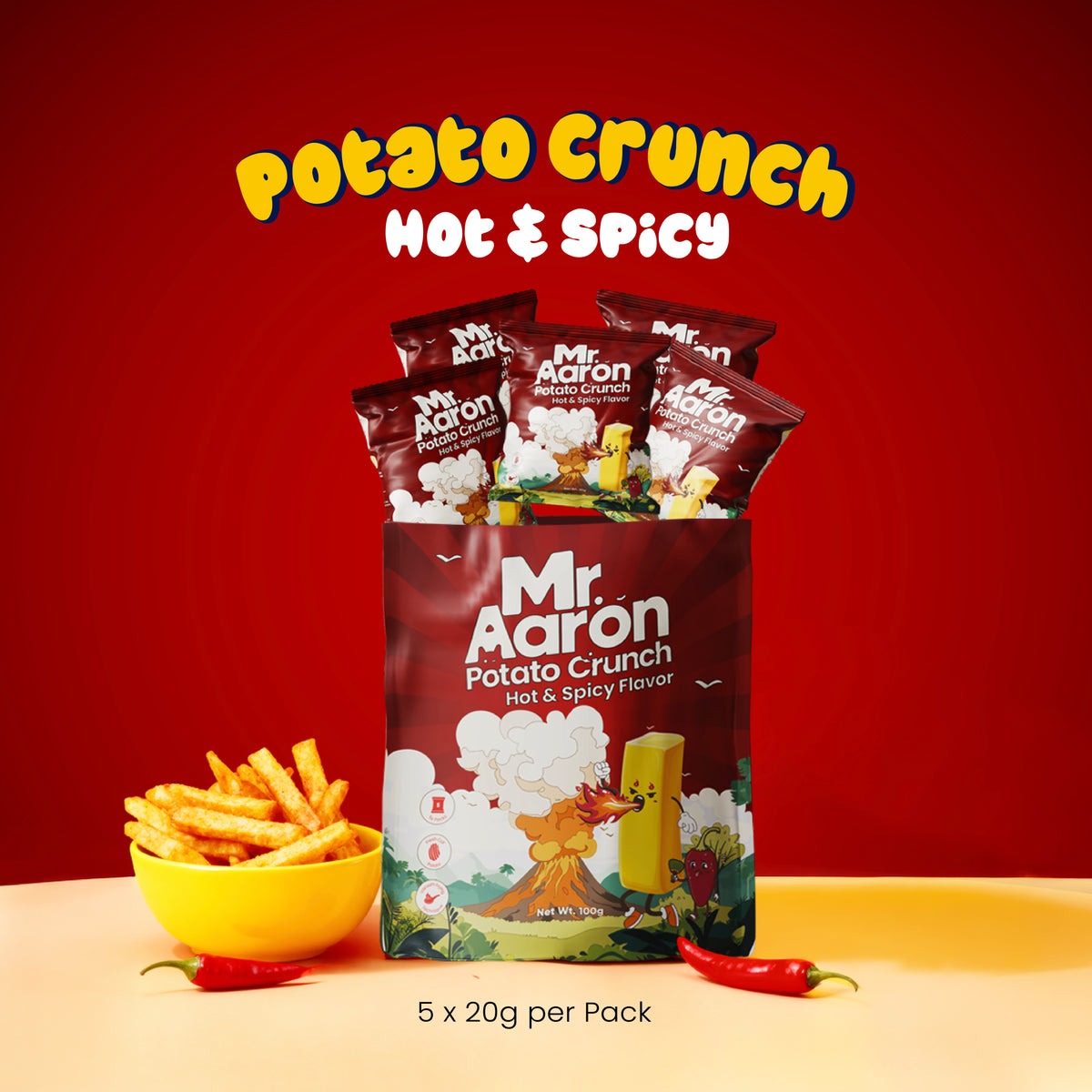 Mr. Aaron Potato Crunch - Hot & Spicy