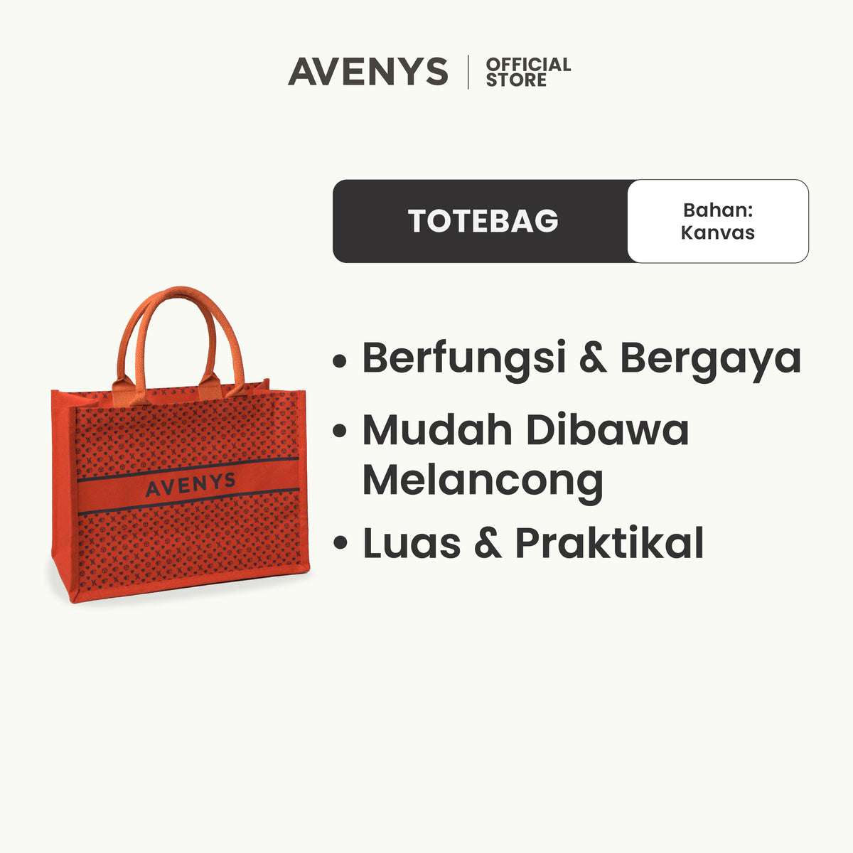 AVENYS Monogram Tote Bag (Tangelo Orange)