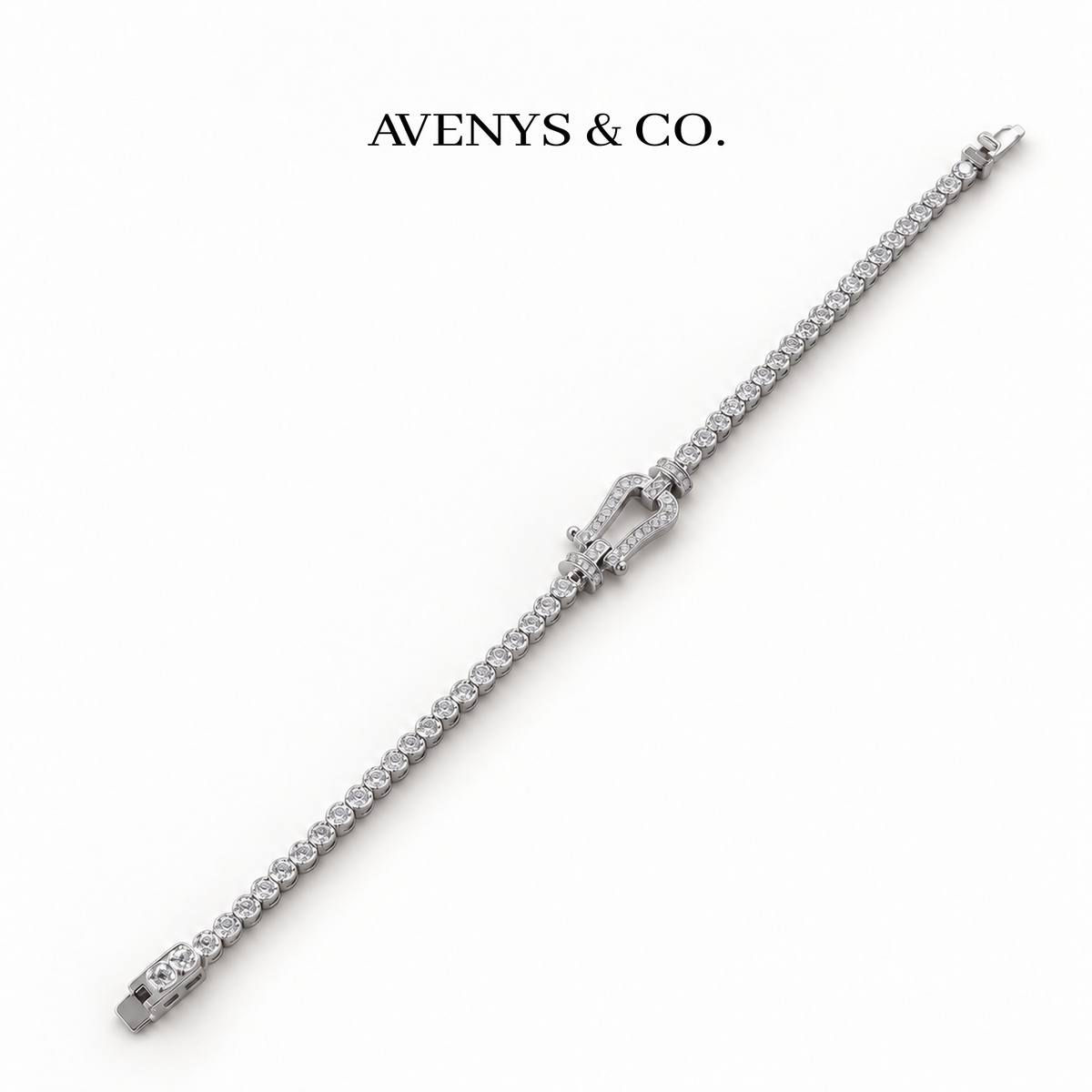 AV Anchor™ Tennis Bracelet - on White Gold — Full bracelet